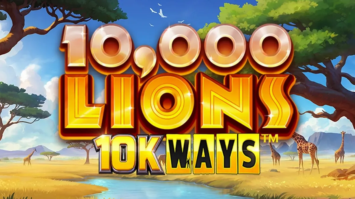 Pemandangan sabana Afrika yang megah dalam slot 10,000 Lions 10K Ways