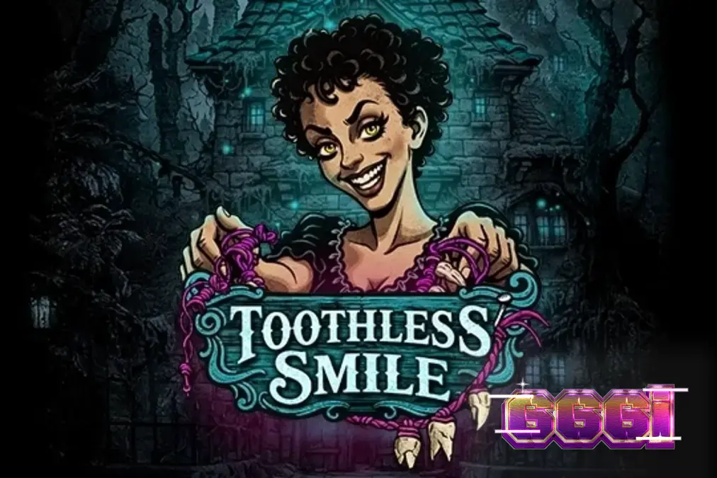 Tampilan visual slot Toothless Smile dengan tema horor gigi yang mencekam